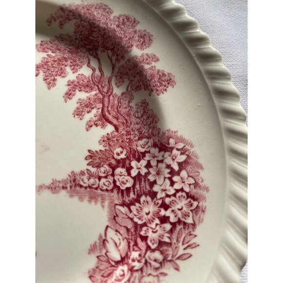 Johnson Bros England Castle On The Lake Plates Set Of 2 Red Transferware Vintage - Picture 7 of 7